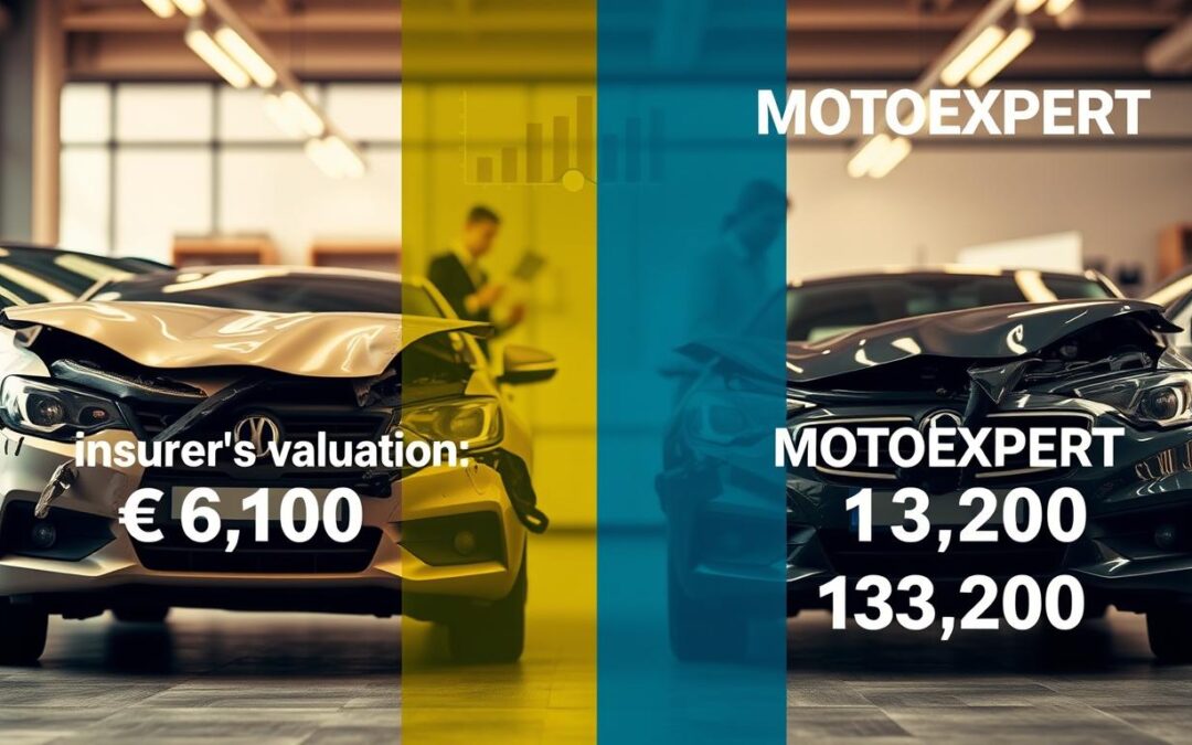 Wycena ubezpieczyciela 6 100 EUR vs MOTOEXPERT 13 200 EUR