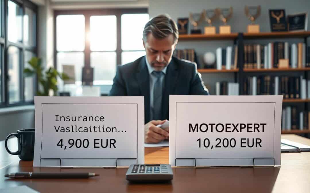 Wycena ubezpieczyciela 4 900 EUR vs MOTOEXPERT 10 200 EUR